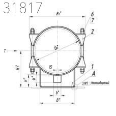 Опора бугельная неподвижная 1420х150 мм ТПР.05.15(1).00.000-31