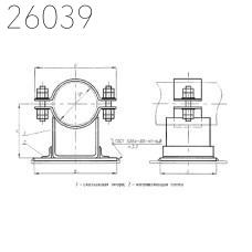 Опора скользящая направляющая хомутовая трубопроводов ТЭС и АЭС 325 мм ОСТ 24.125.156-01 углер.