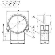 Опора скользящая хомутовая 194 мм 18,9 кг ТС-626.00.000-082