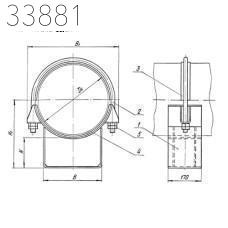 Опора скользящая хомутовая 325 мм 21,8 кг ТС-626.00.000-046
