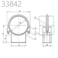 Опора скользящая хомутовая 159 мм 6,2 кг ТС-626.00.000-007